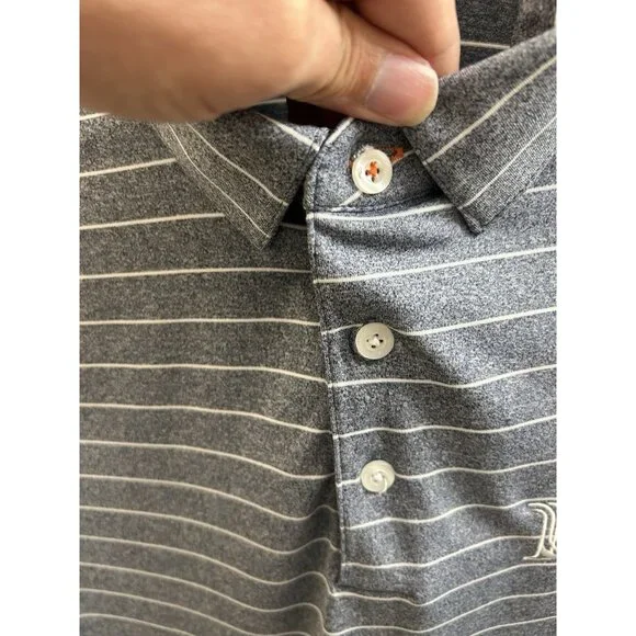 Kjus Polo Shirt The Open Mens Large Gray Stripe 150 2022 St Andrews